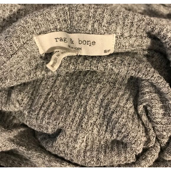 Rag & Bone Women's The Knit Rib Light Gray Hoodie - Size Small - Picture 10 of 10